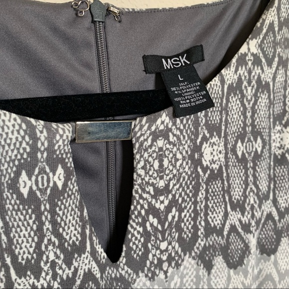 MSK Two-Toned Gray Snakeskin Jumpsuit - Size L (EUC) - Picture 3 of 6